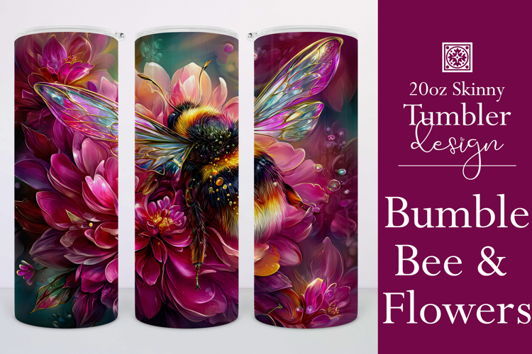 Animal Tumbler Wrap, Bumble Bee and Flowers Tumbler Wrap, t9