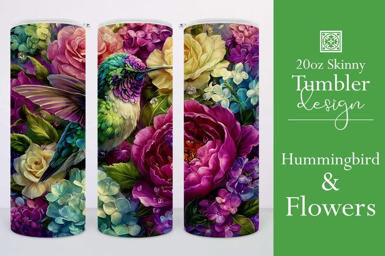 Animal Tumbler Wrap, Hummingbird Flowers Tumbler Wrap, t25