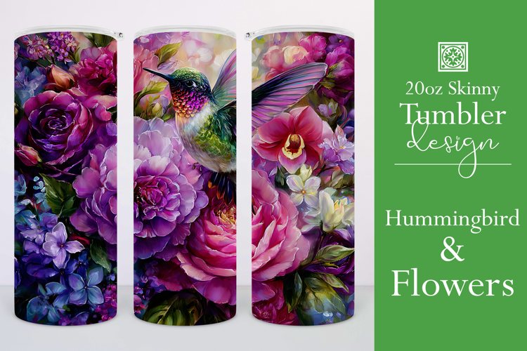 Animal Tumbler Wrap, Hummingbird Flowers Tumbler Wrap, t29