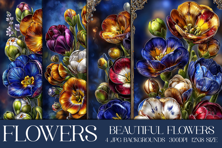 Floral Backgrounds, 12x18 Beautiful Flower Backgrounds, s3