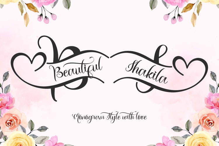Beautiful Shakila Monogram example image 1