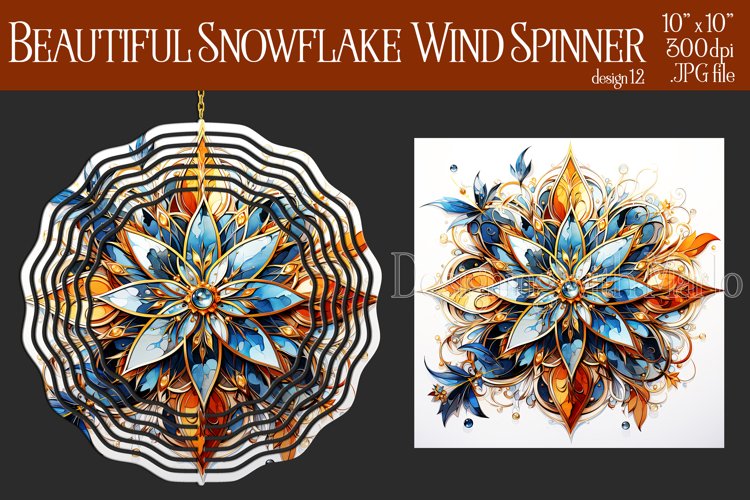 Snowflake Wind Spinner, Winter Season Wind Spinner, d12