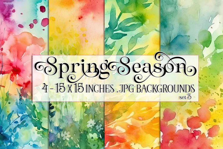 Spring Watercolor Papers, Spring 15x15 Watercolor Papers. s3