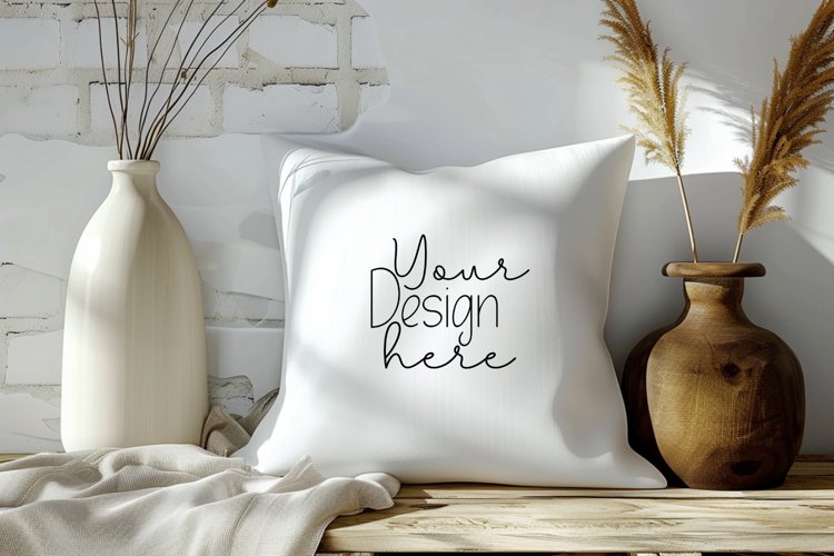 Beautiful-Square-Pillow Mockup example image 1