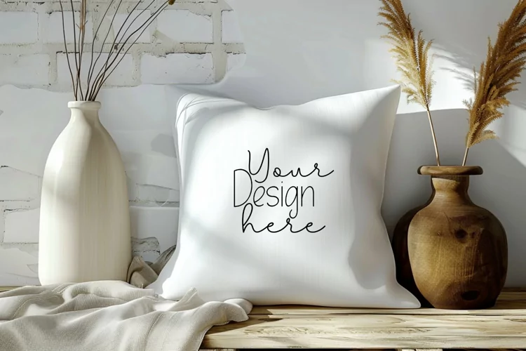 Beautiful-Square-Pillow Mockup