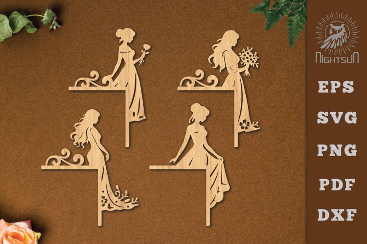 Beautiful Women Lasercut Corner SVG