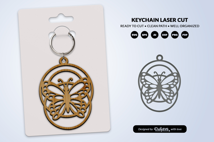 Butterfly Keychain Laser Cut SVG