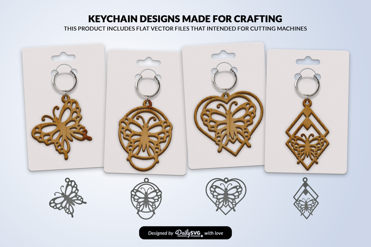 Butterfly Keychain Laser Cut SVG