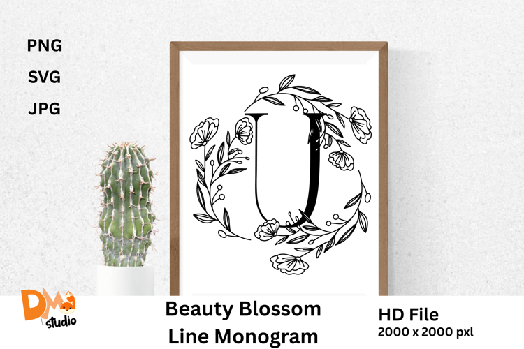 Beauty Floral Blossom Monogram