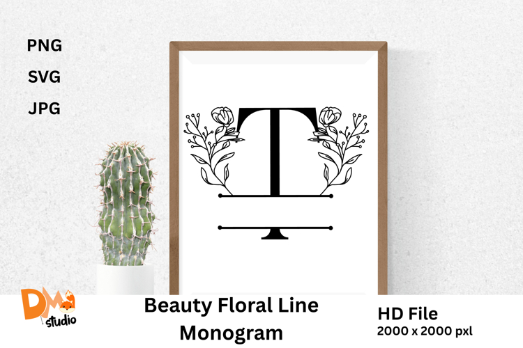Beauty Floral Line Monogram