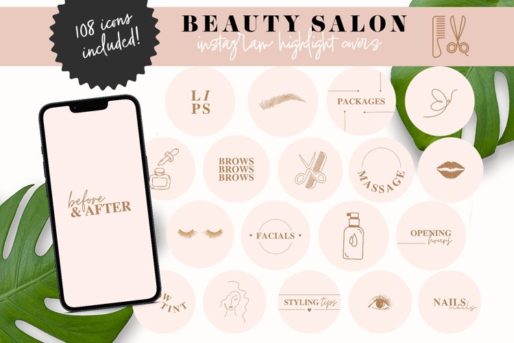 beauty salon instagram highlight covers