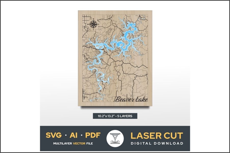 Bay Lake 3D layered map svg