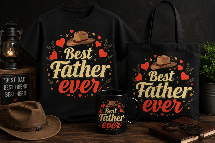 Best Father Ever PNG | Cowboy Hat Dad Father’s Day Design
