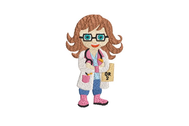 She Can Too! Doctor Machine Embroidery Design