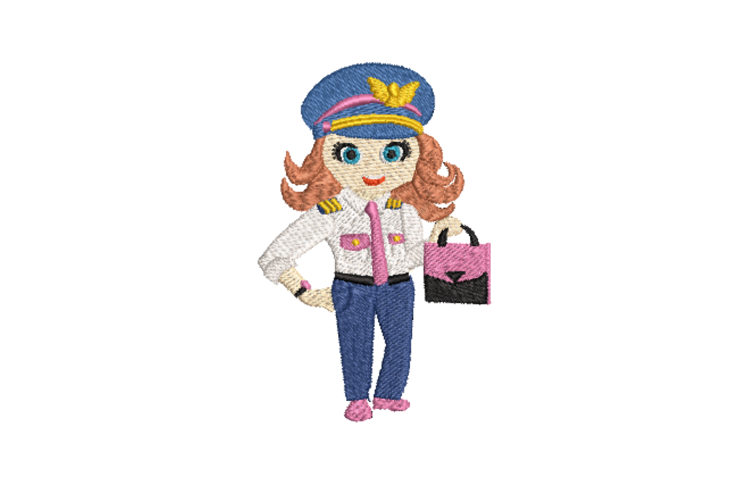 She Can Too! Pilot Machine Embroidery Design