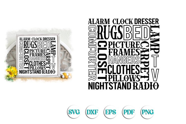 Bedroom Subway Art svg example image 1