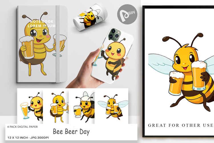 Bee Scrapbook Paper Image 4