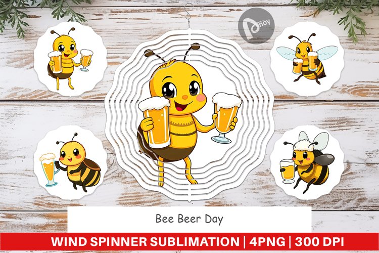 Wind Spinner Bee Beer Day