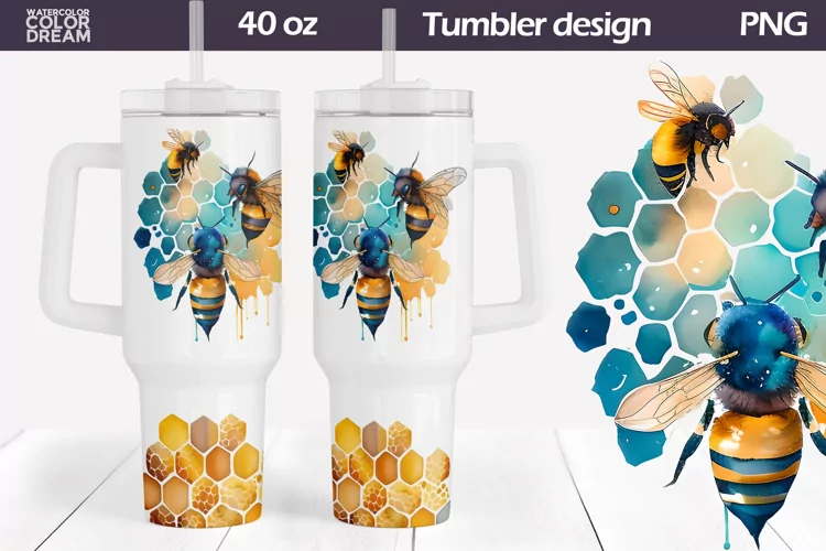 Bee Tumbler 40 Oz | 40 Oz Honeycomb Tumbler Wrap