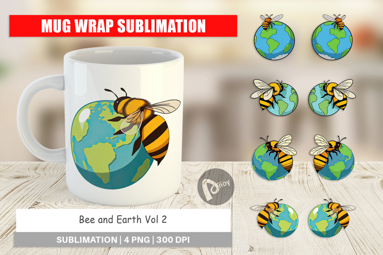 Mug Wrap Bee with Earth