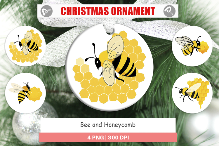 Ornament Bee and Honeycomb