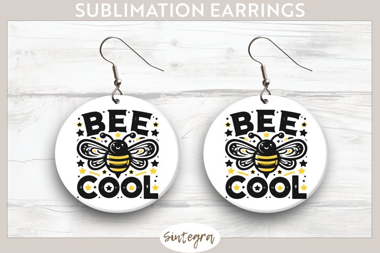 Bee Cool v5 Round Earrings Sublimation
