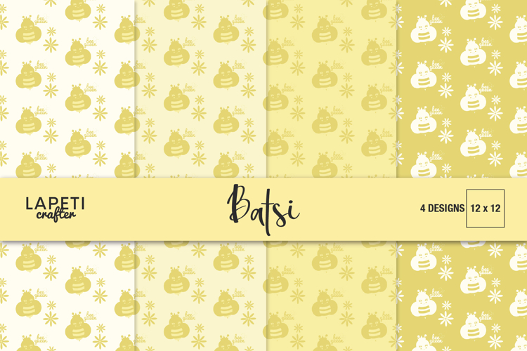 Bee Digital Paper Pattern, Baby Shower Bee Scrapbook Paper
