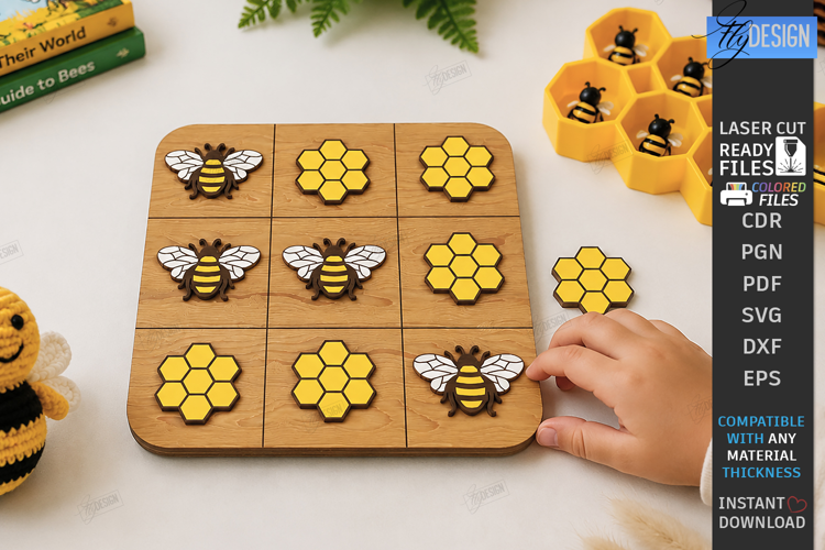 Bee Hive Toy Laser Cut | Wooden Bee Memory Game | Montessori