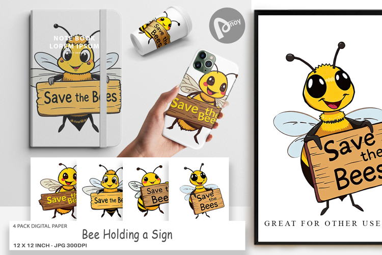Bee Scrapbook Paper Image 12