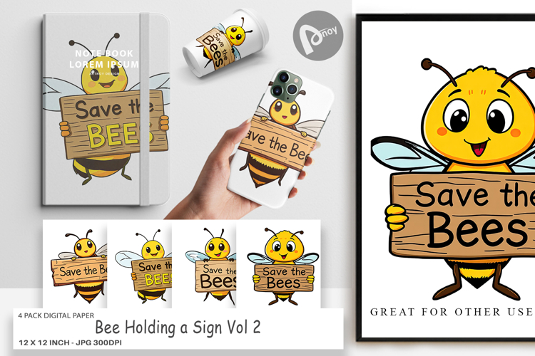 Bee Scrapbook Paper Image 15