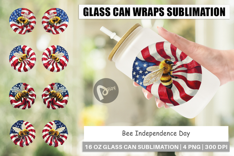 Glass Can Bee 4th of July