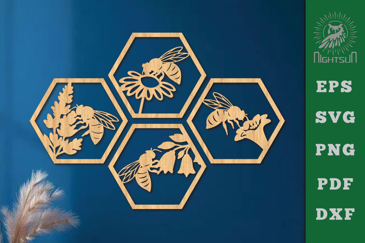 Bee Lasercut Wall Decor SVG