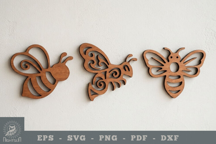 Bee Lasercut Wall Decoration example image 1