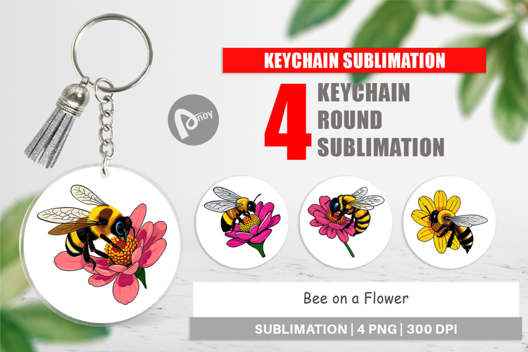 Keychain Bee on Flower