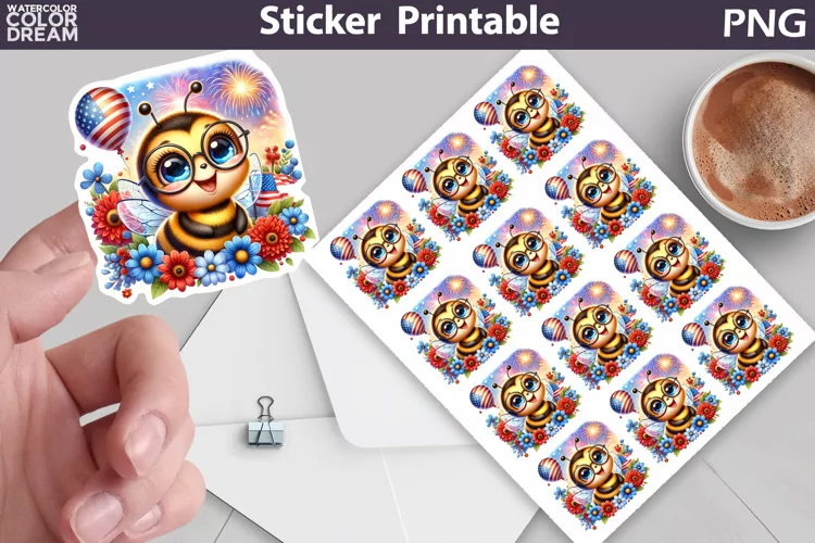 Bee Patriotic Sticker | 4th of July Sticker