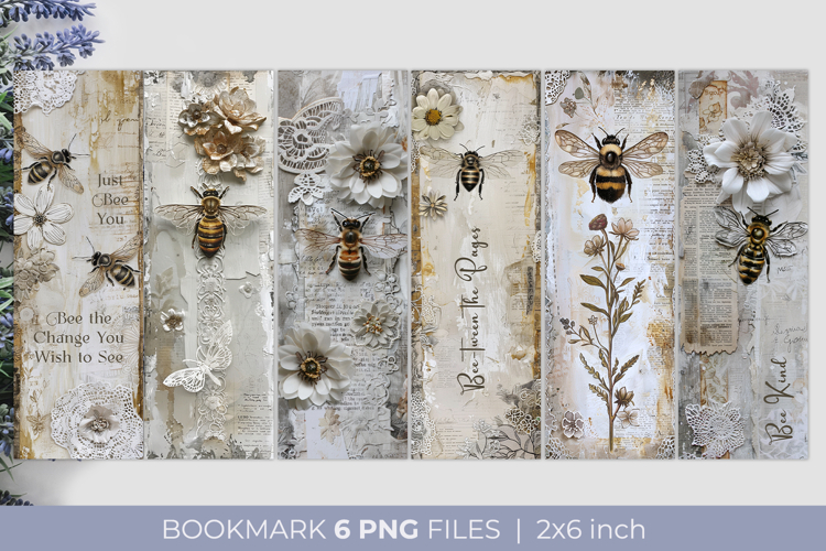 Bee Kind Vintage Quote Bookmarks, printing bookmark
