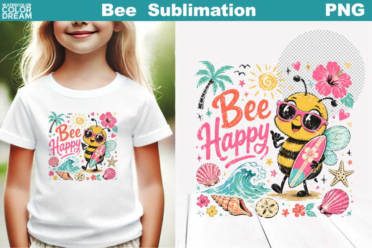 Cute Bee Floral Sublimation | Summer Bee Quotes Clipart