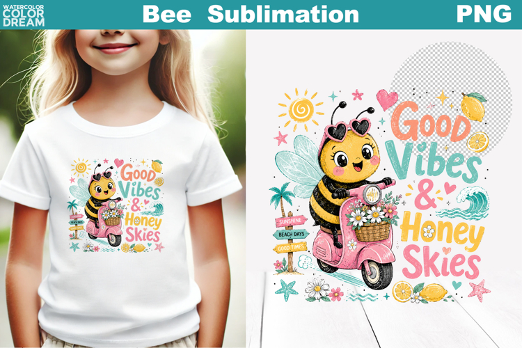 Cute Bee Sublimation | Summer Bee Quotes Clipart