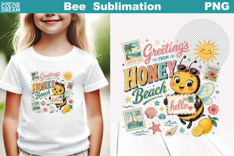 Cute Bee Floral Sublimation | Summer Bee Quotes Clipart