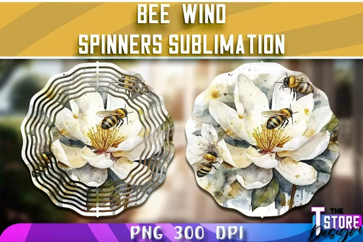 Bee Wind Spinners Sublimation | PNG Design |300 DPI| Bee PNG