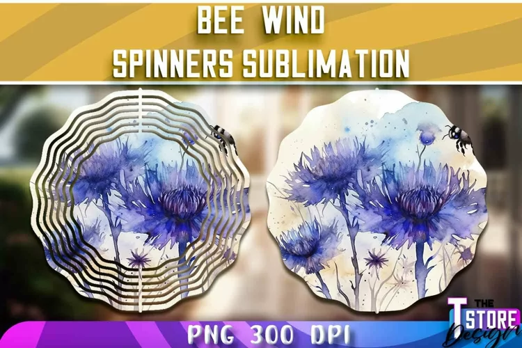 Bee Wind Spinners Sublimation | PNG Design |300 DPI| Bee PNG