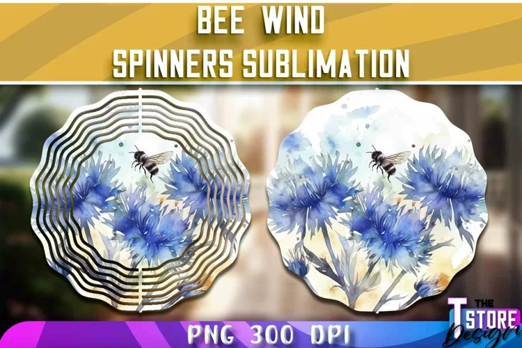 Bee Wind Spinners Sublimation | PNG Design |300 DPI| Bee PNG