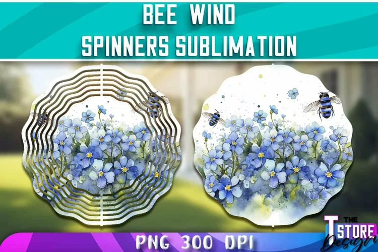 Bee Wind Spinners Sublimation | PNG Design |300 DPI| Bee PNG