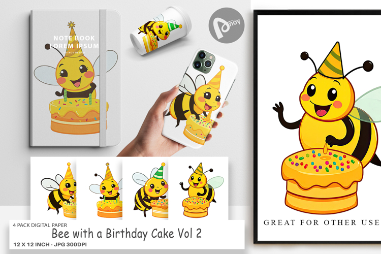 Bee Scrapbook Paper Image 8
