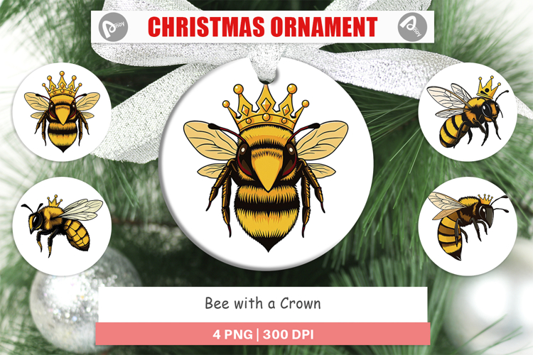 Ornament Bee with Crown