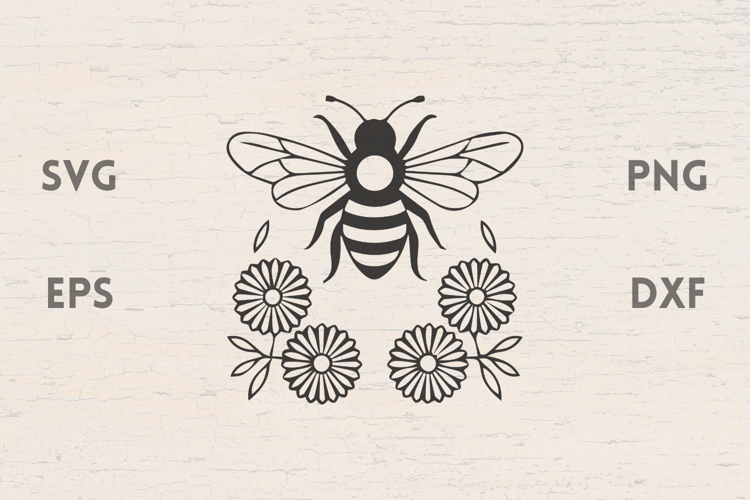 Bee with Daisies SVG