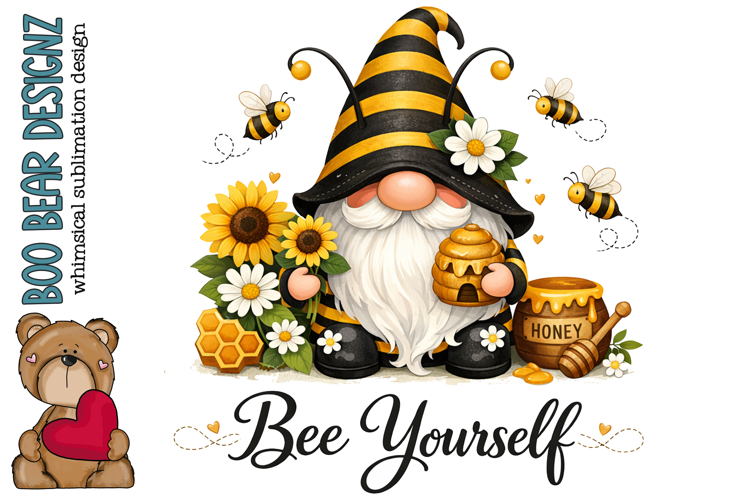 Bee Yourself, Spring Gnome Clipart
