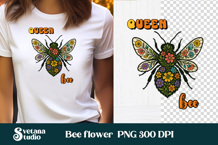 Flower With Bee Clipart Image 8