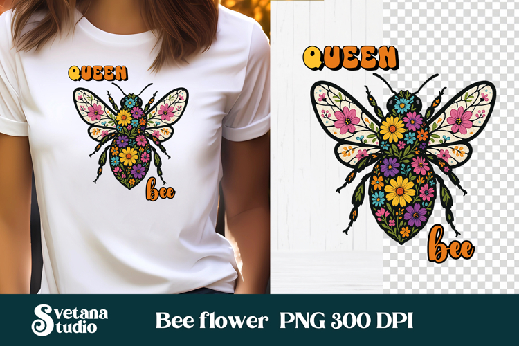 Flower With Bee Clipart Image 7