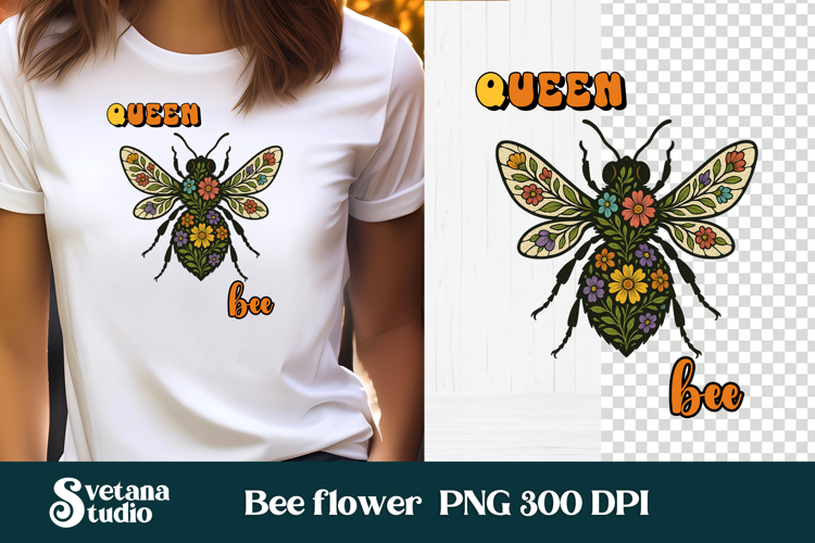 Flower With Bee Clipart Image 6